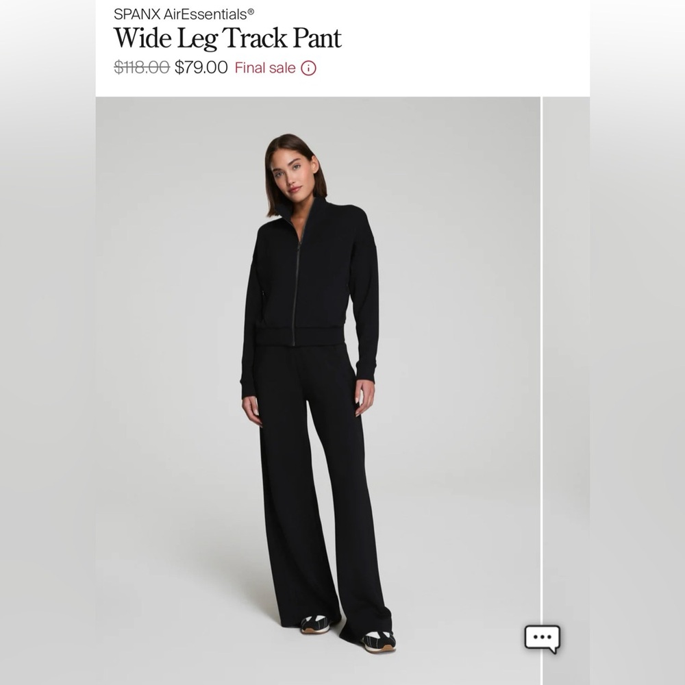 SPANX Black Wide-Leg Track Pants